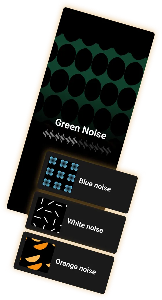 Deep Sleep Sounds app screen showing the library of sleep sounds